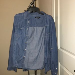 Jean Shirt with Pockets Buttons Womens